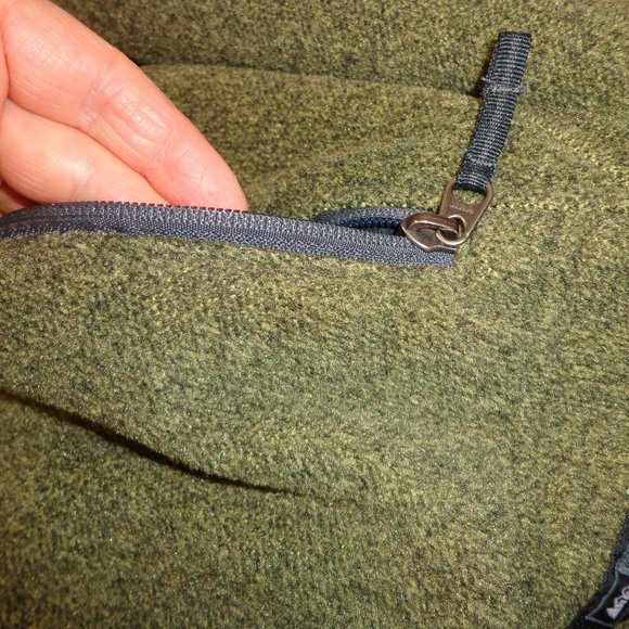 REI Fleece Jacket S 2-Tone Green Mock Collar Zip Closure - Picture 9 of 14